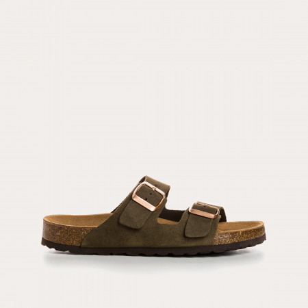 MULES NUBIA CUIR VELOURS