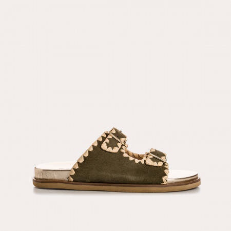 MULES MINORQUE CUIR VELOURS