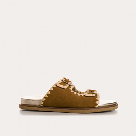 MULES MINORQUE CUIR VELOURS
